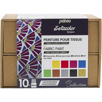 Pébéo Setacolor Opaque 10 × 45 ml s príslušenstvom II