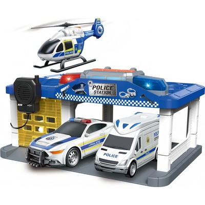Sparkys Policejní stanice s helikoptérou se světlem a zvukem