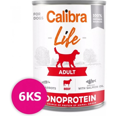 Calibra Dog Life Adult Beef with Carrots 6 x 400 g