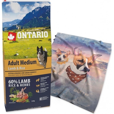 Ontario Adult Medium Lamb & Rice 12 kg