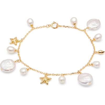 AURA Pozlacený náramek s perlami a přívěsky Kyoto Pearl TKKP396