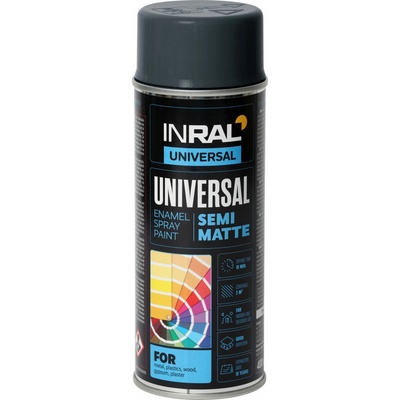 TEGRA INRAL univerzálny email v spreji 400 ml – matná sivá antracit (RAL 7016)