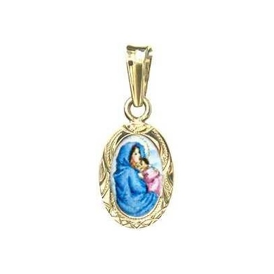 Aljančič Panna Maria s Ježíškem medailonek miniatura 021R zlato