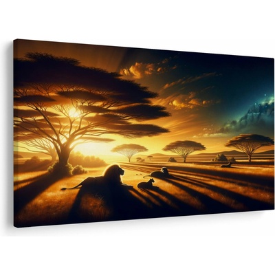 Obraz - Odpočívající lvi, jednodílný 120x80 cm