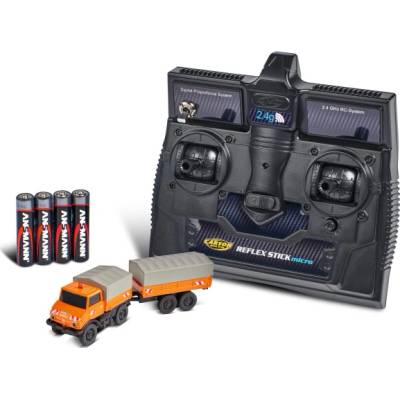 Carson RC MB Unimog U406 with Trailer orange 1/87 100% RTR