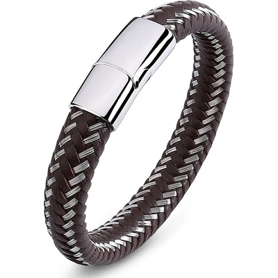 Daniel Dawson pánský Roberto Silver kůže chirurgická ocel NR-P008-04 hnědá