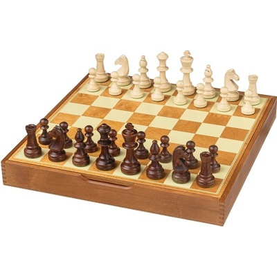 Dřevěný šachový set classic s úložným boxem