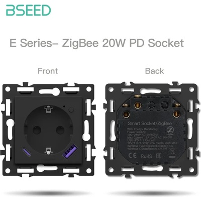 BSEED Zigbee inteligentná zásuvka - Echo Click Čierna F Áno