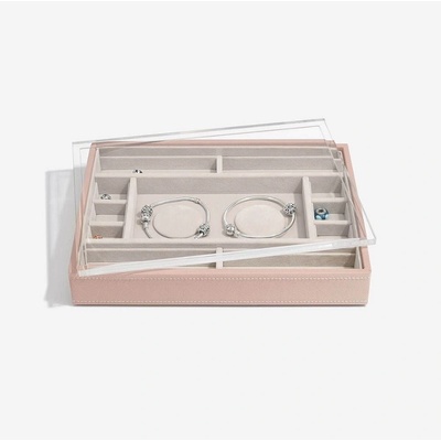 Stackers box na šperky s průhledným víkem Taupe Classic 2 Charm Bracelet Layer & Display Lid růžová 74401