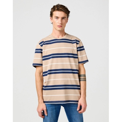 Wrangler pánské triko Stripe Tee 112362785 Timberwolf