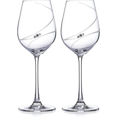 Diamante sklenice na bílé víno Atlantis s kamínky Swarovski 2 x 400 ml