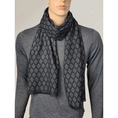 Classic Scarf pánská šála oboustranná černá a šedá