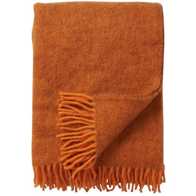 Klippan Švédsko Vlněný pléd Gotland orange Oranžová 130x200