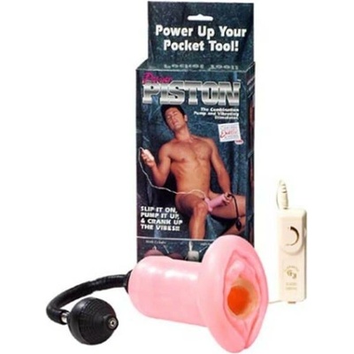 Power-Piston Pink Kombinace vagíny a vakuové pumpy s vibrací