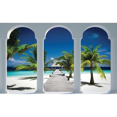 Preinterier FT4682 Fototapeta na stenu Kolonáda - výhľad na pláž vlies 104cm x 70cm