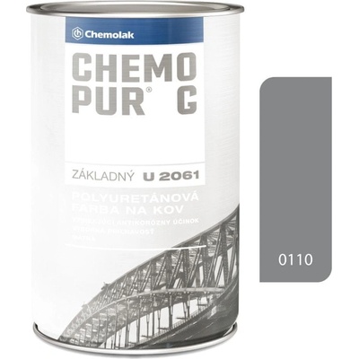 Chemolak Chemopur G U2061 základná Polyuretánová dvojzložková farba 0,8l 0110 sivá