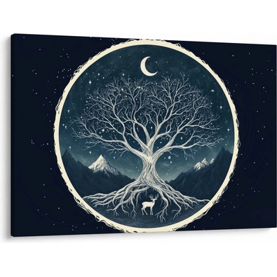 Obraz – Magický strom s jeleňom II., jednodielne 100x70 cm
