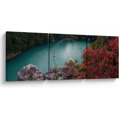 Obraz krajiny (s hodinami), trojdielne 90x30 cm s hodinami