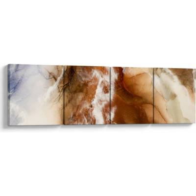 Obraz - Mramorová abstrakcia, štvordielne 160x40 cm