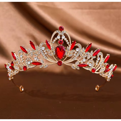 Naishide Jewelry slavnostní korunka do vlasů s červenými krystaly – Hledejceny.cz