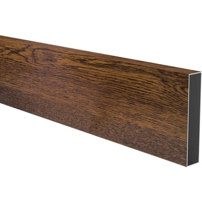 Hliníková plotová lamela 100x20 mm, tvar obdélník, dřevodekor se strukturou, dekor NARONA (Tmavý ořech) (AL-100x20x1.1-NAR-DS-6)