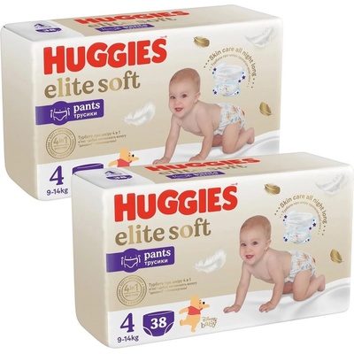 Huggies 2x Elite Soft Pants 4 9-14 kg 38 ks – Hledejceny.cz