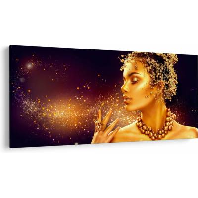 Obraz - Zlatý makeup, jednodielne 250x125 cm