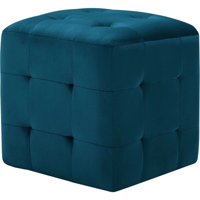 vidaXL Taburety 2 ks modré 30 x 30 x 30 cm sametová látka