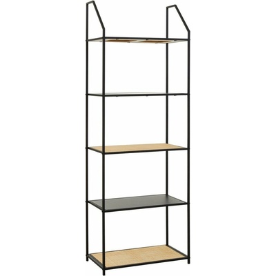 Premier Housewares Čierny/v prírodnej farbe kovový regál 61x179x34 cm Depok