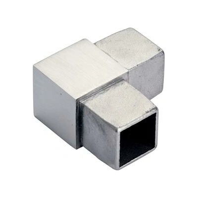 Rohová spojka 90° pro hranatou trubku 40 x 40 x 2,0 mm, nerez broušená V4A