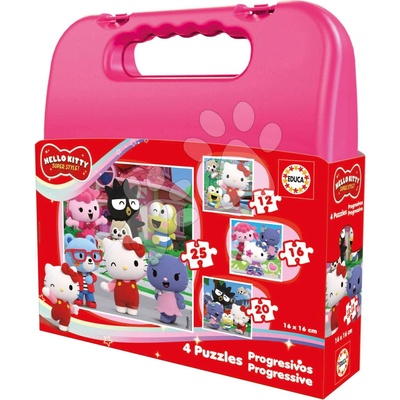 EDUCA v kufříku Hello Kitty 4v1 12,16,20,25 dílků