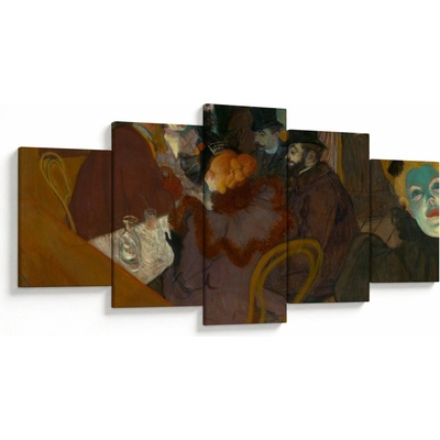 Obraz - Henri de Toulouse-Lautrec, At the Moulin Rouge, reprodukcia, päťdielne 150x80 cm