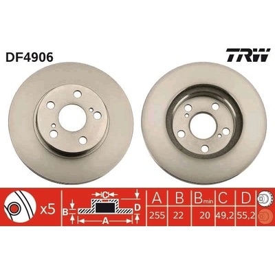 Brzdový kotúč TRW DF4906