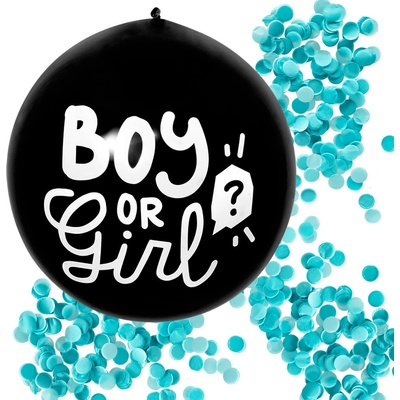Boland Latexový konfetový balónek 'Boy or Girl' modrá náplň