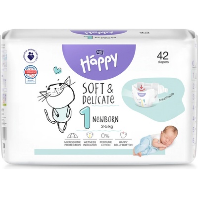 Happy Soft&Delicate 1 2-5 kg 42 ks