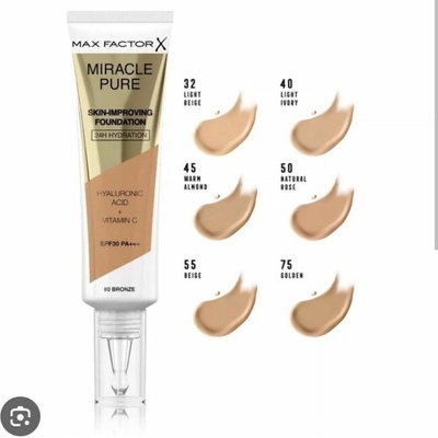 Max Factor Miracle Pure Skin dlhotrvajúci make-up SPF30 55 Beige 30 ml