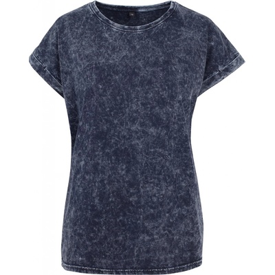 Build Your Brand Ležérní dámské tričko Acid Washed Indigo bílá