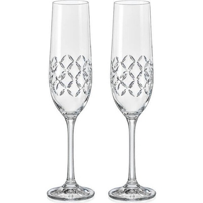 Crystalex sklenice na šampaňské Cross 2 x 190 ml