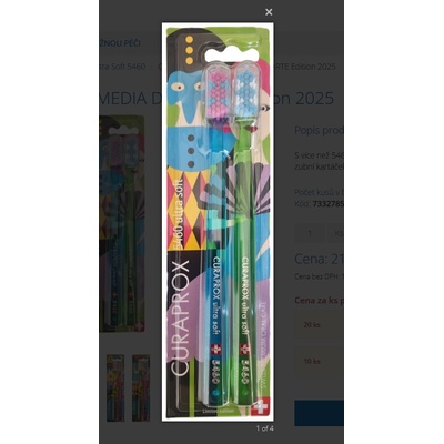 Curaprox CS Ultra Soft 5460 Duo Comedia Dell Arte edition 2025 Žlutá Růžová