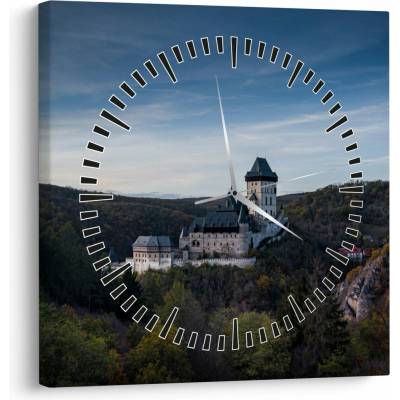 Obraz Karlštejn (s hodinami), jednodielne 30x30 cm s hodinami