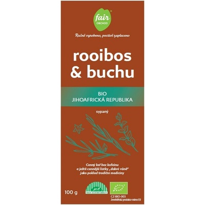 Fairobchod Bio rooibos a buchu z JAR sypaný 100 g