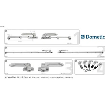 Stavěč Klick Klack pro okna Dometic 330 mm cena za pár 208/603-1