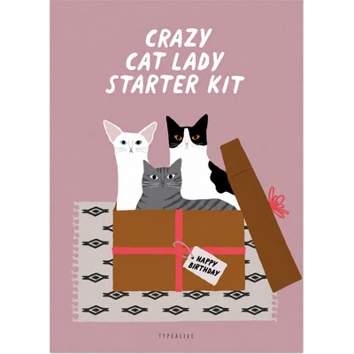 Typealive Dárková pohlednice A6 Petisfaction Cats Birthday Kit
