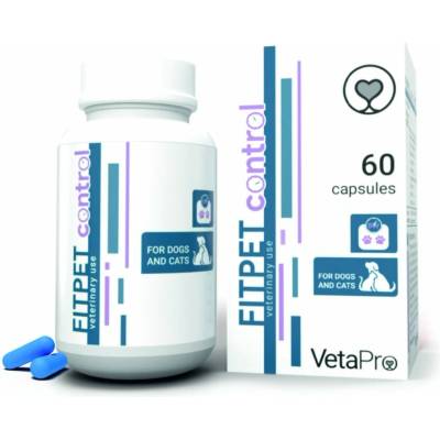 VetaPro Fitpet Control výživový doplnok na zníženie hmotnosti psov a mačiek 60 cps