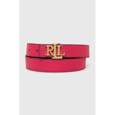 Ralph Lauren Oboustranný kožený pásek Lauren dámský růžová