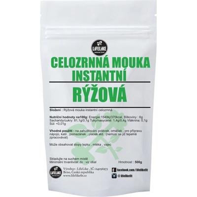 LifeLike instantní celozrnná rýžová mouka 0,5 kg