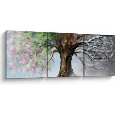 Obraz - Strom štyroch ročných období, trojdielne 90x30 cm