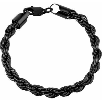 SILVEGO Náramek Valis z chirurgické oceli černý - 6 mm KMM158016B