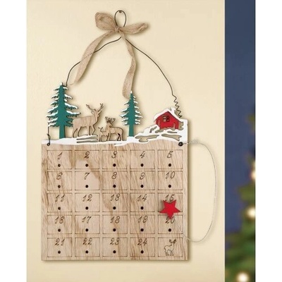 Housedecor Nástěnný dřevěný adventní kalendář (Advetní kalendář pro děti - vánoční dřevěná dekorace na zavěšení Housedecor Nástěnný dřevěný adventní kalendář.) – Hledejceny.cz
