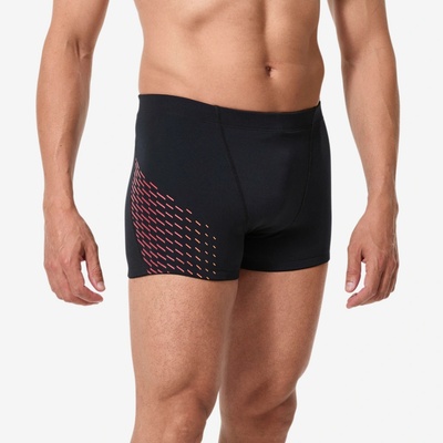 Decathlon pánske boxerkové plavky Fiti čierno-červené